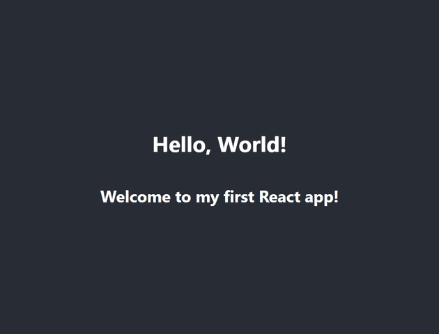 Welcome message